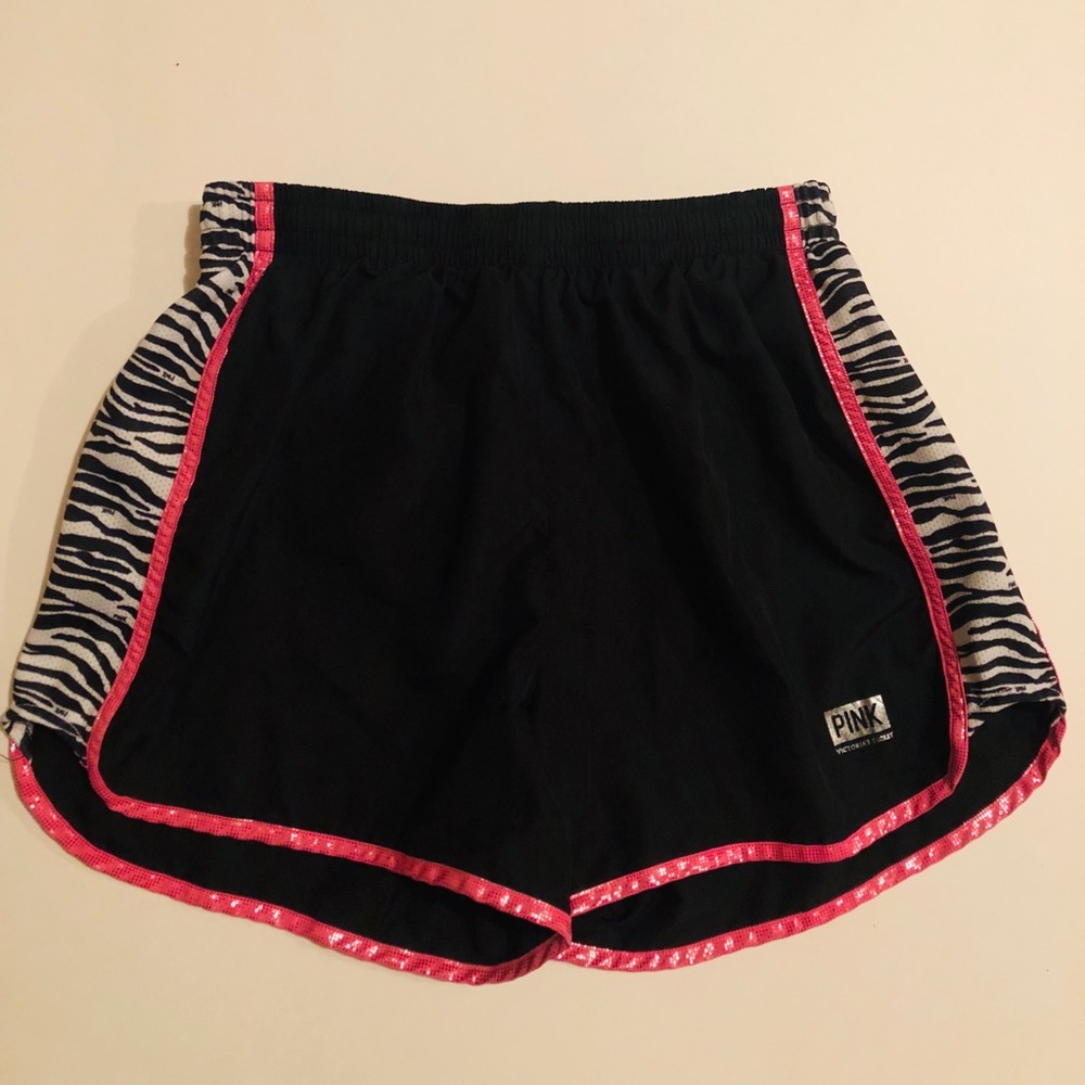 Black Zebra Print VS Pink Athletic Shorts